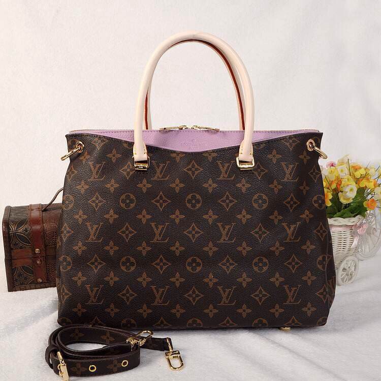 Authentic Louis Vuitton Monogram Pallas Bag M41059 Purple